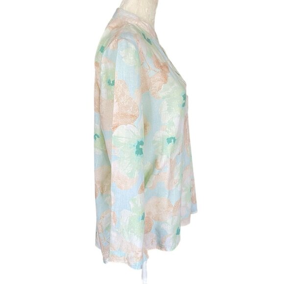 Ruby Rd. long sleeve v-neck pullover multicolored top women's size Petite large - Picture 3 of 10